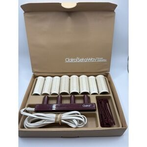 Vintage 1970s Clairol Set-a-Way Travel Hairsetter Hot Rollers With 5 Clips Works